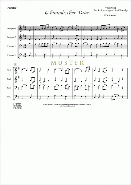 VOLKSWEISE - O himmlischer Vater - Weihnachten (Blechbläser Quartett)