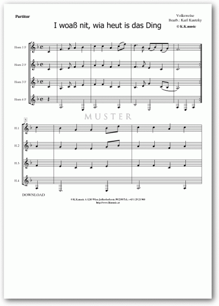 VOLKSWEISE - I woaß nit, wia heut is das Ding - Weihnachten (Hornquartett)