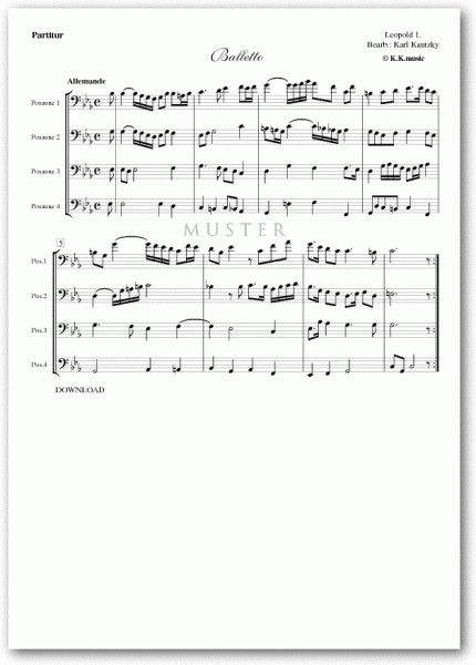 LEOPOLD 1. - Balletto (Posaunenquartett)