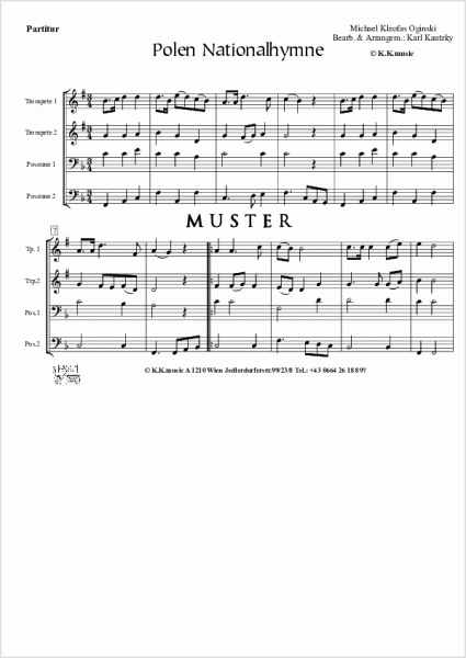 Polen Nationalhymne - OGINSKI, Michael Kleofas (Blechbläserquartett)