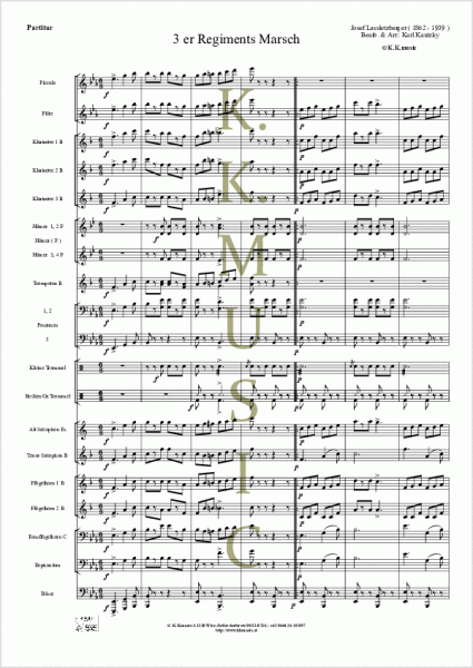 LASSLETZBERGER, Josef - 3er Regimentsmarsch (Blasmusik)