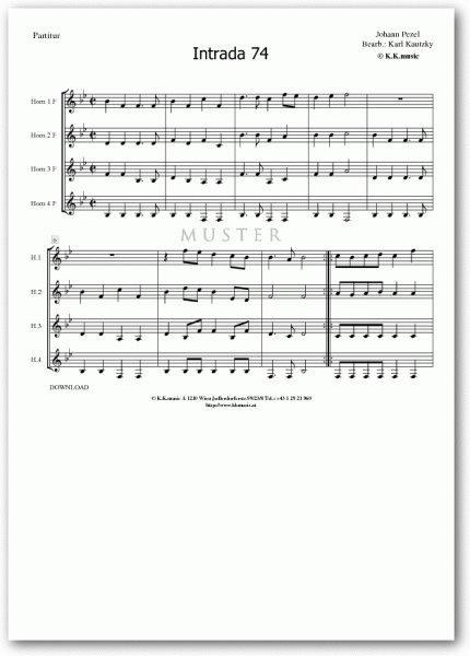 PEZEL, Johann - Intrada 74 (Hornquartett)