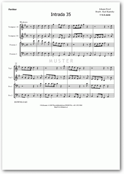 PEZEL, Johann - Intrada 35 (Blechbläserquartett)