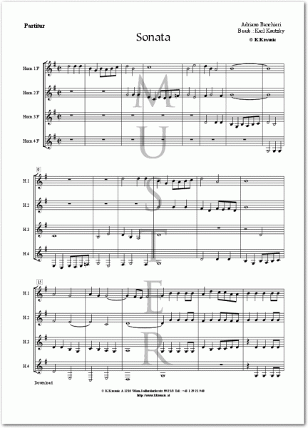 BANCHIERI, Adriano - Sonata (Hornquartett)