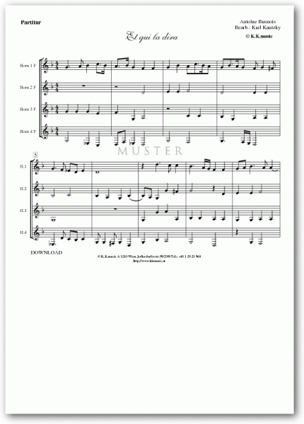 BUSNOIS, Antoine - Et qui la dira (Hornquartett)