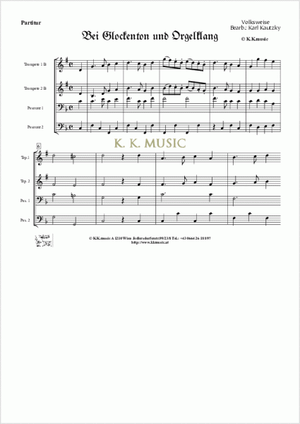 VOLKSWEISE - Bei Glockenton und Orgelklang - Weihnachten (Blechbläser Quartett)