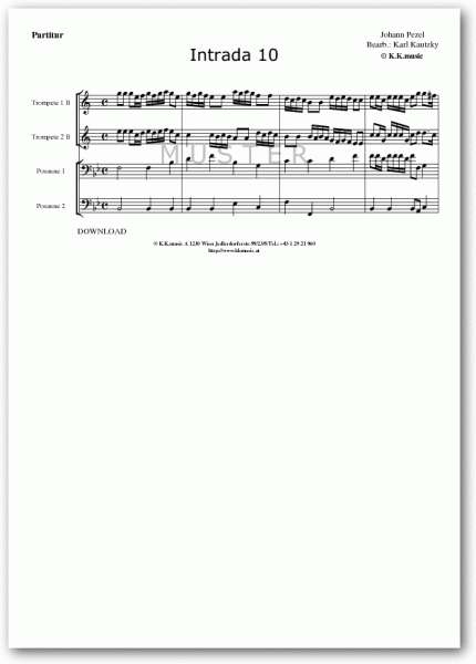 PEZEL, Johann - Intrada 10 (Blechbläserquartett)