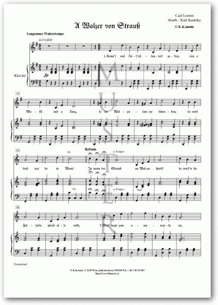 LORENS, Carl - A Walzer von Strauß (Klavier)