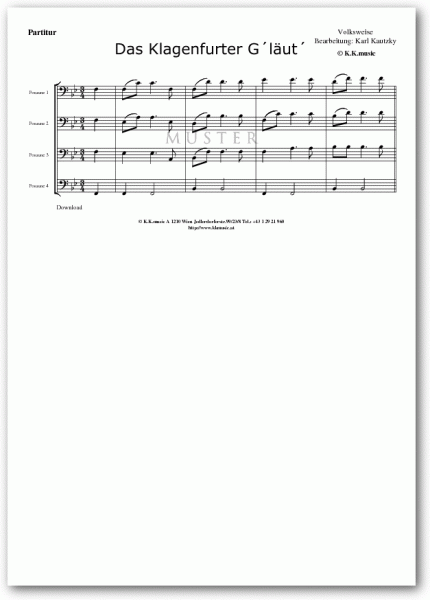 VOLKSWEISE - Das Klagenfurter G´läut´ (Posaunenquartett)