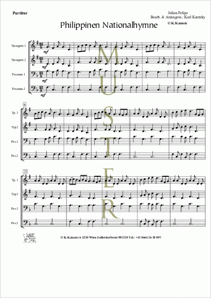 Philippinen Nationalhymne - FELIPE, Julian (Blechbläserquartett)