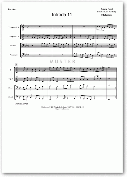 PEZEL, Johann - Intrada 11 (Blechbläserquartett)