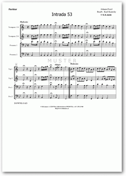 PEZEL, Johann - Intrada 53 (Blechbläserquartett)