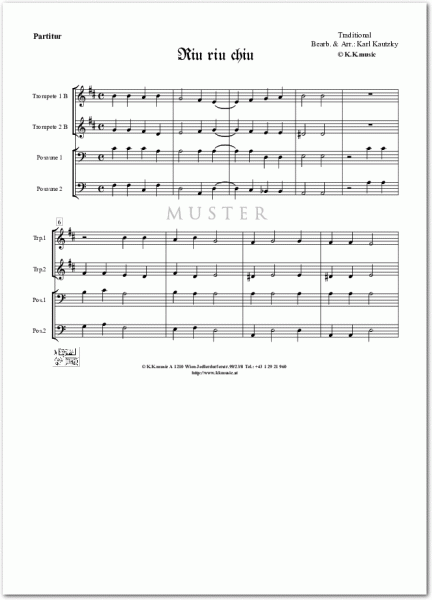 TRADITIONAL - Riu riu chiu (Blechbläser Quartett)