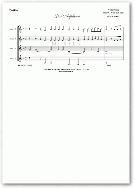 VOLKSWEISE - Das Alphorn (Hornquartett)