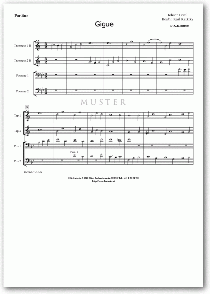 PEZEL, Johann - Gigue (Blechbläserquartett)