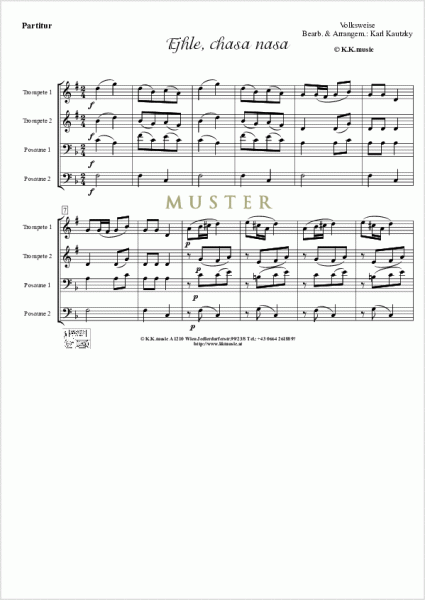 VOLKSWEISE - Ejhle, chasa nasa - Weihnachten (Blechbläser Quartett)