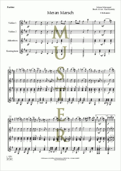 SCHRAMMEL, Johann - Meran Marsch (Schrammelquartett)