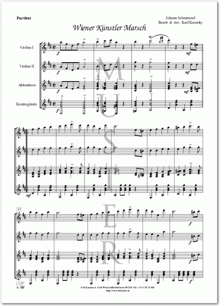 SCHRAMMEL, Johann - Wiener Künstler Marsch (Schrammelquartett)