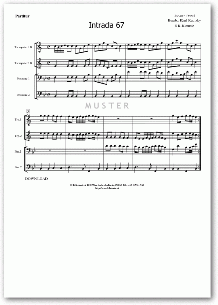 PEZEL, Johann - Intrada 67 (Blechbläserquartett)