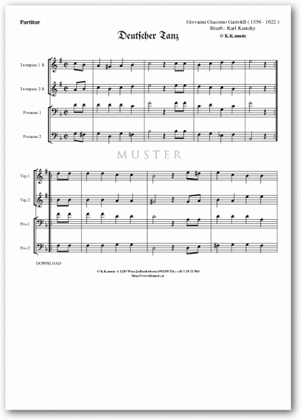 GASTOLDI, Giovanni Giacomo - Deutscher Tanz (Blechbläserquartett)