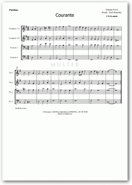 PEZEL, Johann - Courante (Blechbläserquartett)