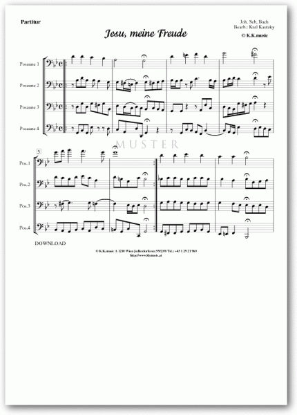 BACH, Johann Sebastian - Jesu meine Freude (Posaunenquartett)