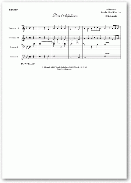 VOLKSWEISE - Das Alphorn (Blechbläserquartett)