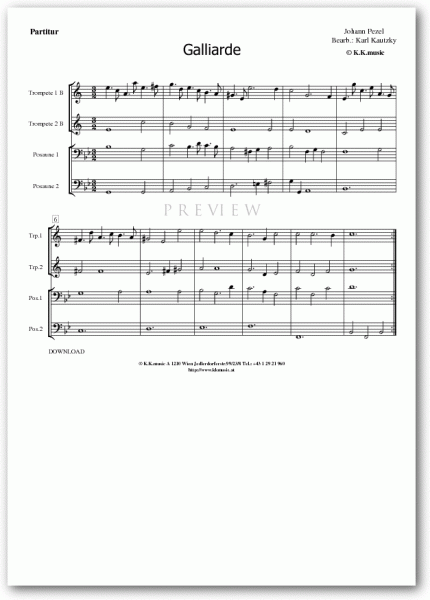 PEZEL, Johann - Galliarde (Blechbläserquartett)