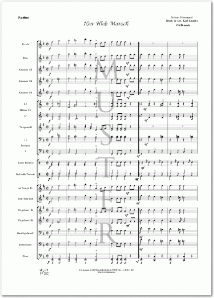 SCHRAMMEL, Johann - 10er Hieb Marsch (Blasmusik)