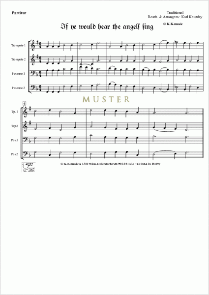 TRADITIONAL - If ye would hear the angels sing - Weihnachten (Blechbläserquartett)