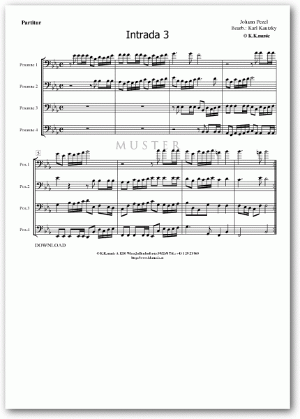 PEZEL, Johann - Intrada 03 (Posaunenquartett)