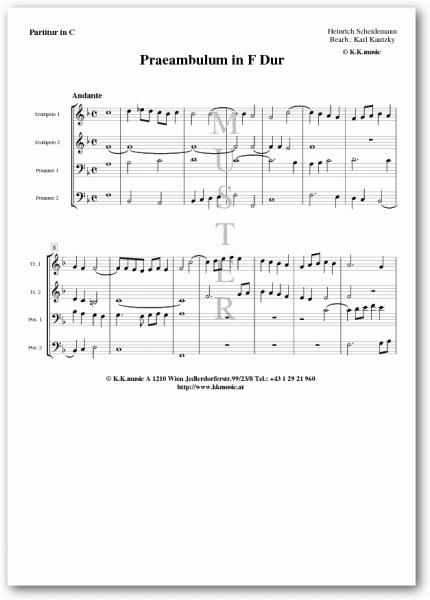 SCHEIDEMANN, Heinrich - Praeambulum (2 Trompeten 2 Posaunen)