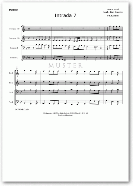 PEZEL, Johann - Intrada 07 (Blechbläserquartett)