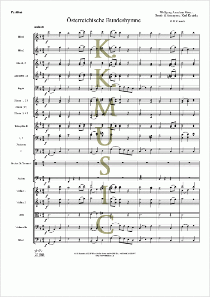 Österreichische Bundeshymne - MOZART, Wolfgang Amadeus (Orchester)