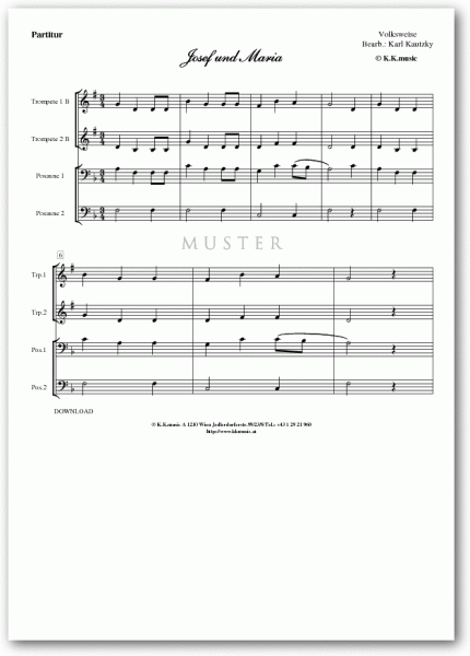 VOLKSWEISE - Josef und Maria - Weihnachten (Blechbläserquartett)