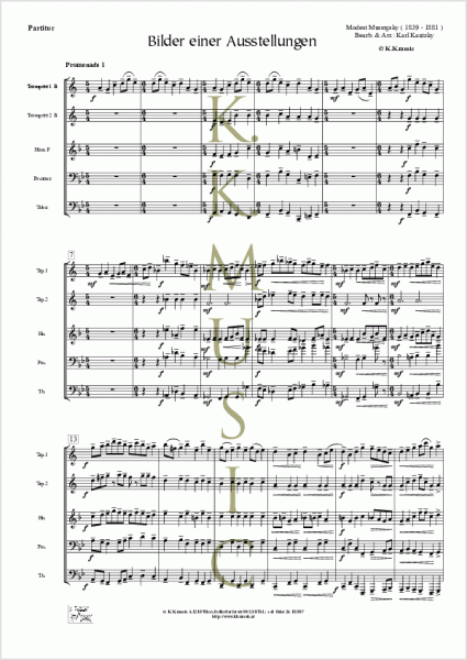 MUSSORGSKY, Modest - Bilder einer Ausstellung (Blechbläserquintett)